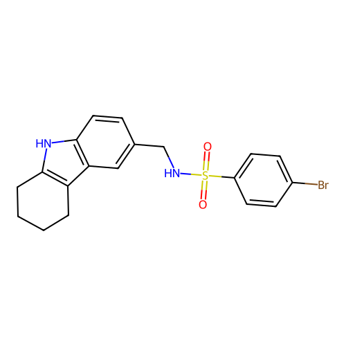4-bromo-N-(6,7,8,9-tetrahydro-5H-carbazol-3-ylmethyl)benzenesulfonamide structure