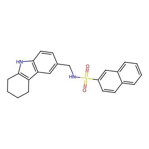 N-(6,7,8,9-tetrahydro-5H-carbazol-3-ylmethyl)naphthalene-2-sulfonamide structure