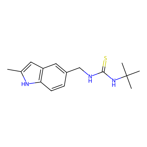 1-(tert-butyl)-3-((2-methyl-1H-indol-5-yl)methyl)thiourea structure