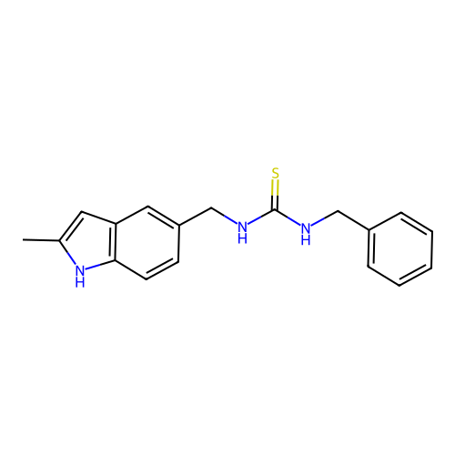 1-benzyl-3-[(2-methyl-1H-indol-5-yl)methyl]thiourea structure