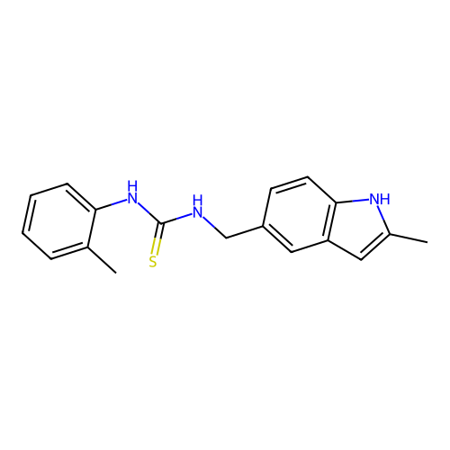 1-((2-methyl-1H-indol-5-yl)methyl)-3-(o-tolyl)thiourea structure