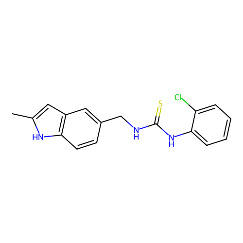 1-(2-chlorophenyl)-3-[(2-methyl-1H-indol-5-yl)methyl]thiourea structure