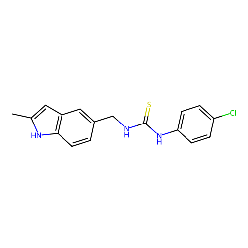 1-(4-chlorophenyl)-3-[(2-methyl-1H-indol-5-yl)methyl]thiourea structure