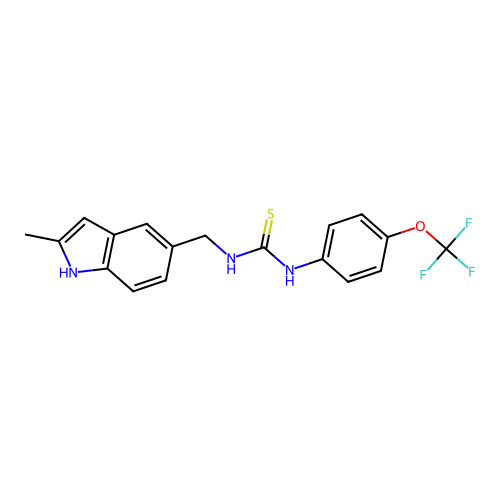 1-((2-Methyl-1H-indol-5-yl)methyl)-3-(4-(trifluoromethoxy)phenyl)thiourea structure