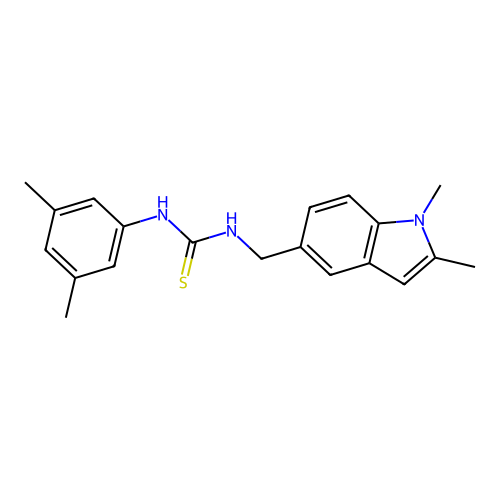 1-[(1,2-Dimethylindol-5-yl)methyl]-3-(3,5-dimethylphenyl)thiourea structure