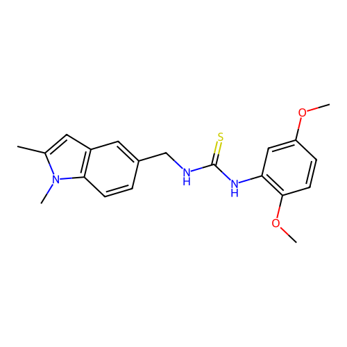 1-(2,5-dimethoxyphenyl)-3-((1,2-dimethyl-1H-indol-5-yl)methyl)thiourea structure