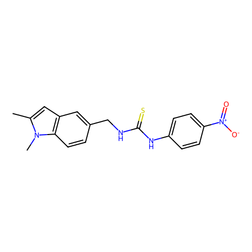 1-[(1,2-Dimethylindol-5-yl)methyl]-3-(4-nitrophenyl)thiourea structure