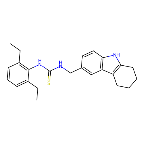 1-(2,6-diethylphenyl)-3-((2,3,4,9-tetrahydro-1H-carbazol-6-yl)methyl)thiourea structure