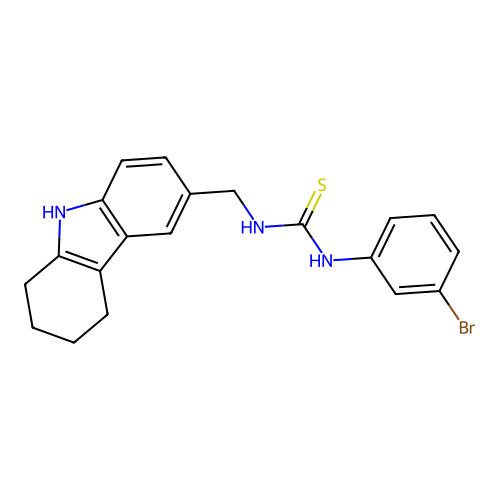 1-(3-bromophenyl)-3-[(2,3,4,9-tetrahydro-1H-carbazol-6-yl)methyl]thiourea structure