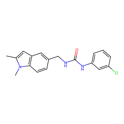 1-(3-Chlorophenyl)-3-[(1,2-dimethylindol-5-yl)methyl]urea structure
