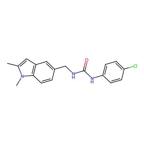 1-(4-chlorophenyl)-3-[(1,2-dimethyl-1H-indol-5-yl)methyl]urea structure