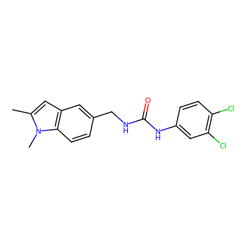 1-(3,4-Dichlorophenyl)-3-[(1,2-dimethylindol-5-yl)methyl]urea structure