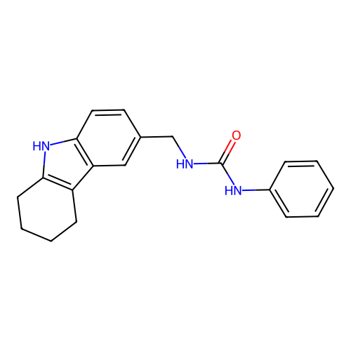 1-phenyl-3-(6,7,8,9-tetrahydro-5H-carbazol-3-ylmethyl)urea structure