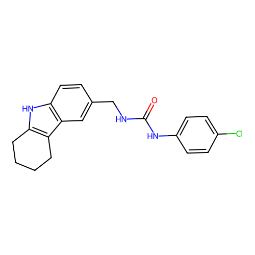 1-(4-chlorophenyl)-3-((2,3,4,9-tetrahydro-1H-carbazol-6-yl)methyl)urea structure