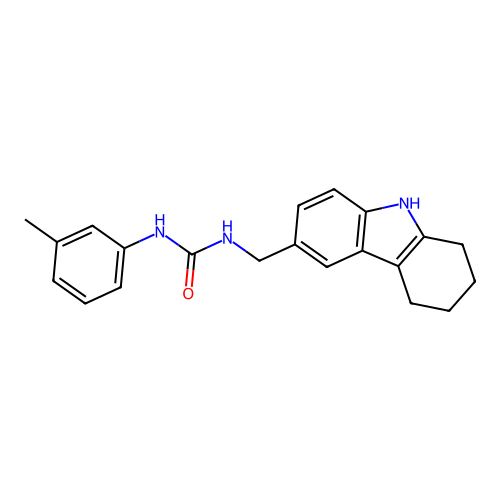 1-((2,3,4,9-tetrahydro-1H-carbazol-6-yl)methyl)-3-(m-tolyl)urea structure