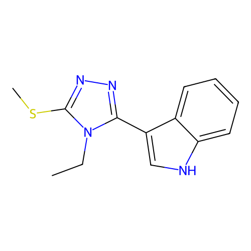 3-(4-ethyl-5-(methylthio)-4H-1,2,4-triazol-3-yl)-1H-indole structure