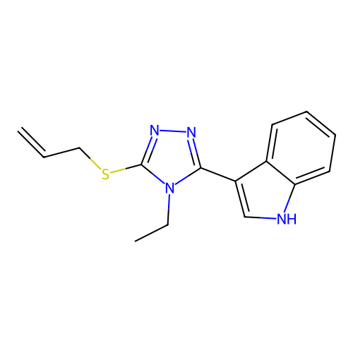 3-(5-(allylthio)-4-ethyl-4H-1,2,4-triazol-3-yl)-1H-indole structure