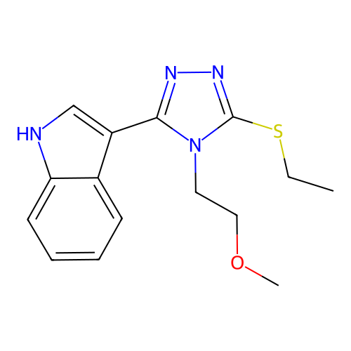 3-(5-(ethylthio)-4-(2-methoxyethyl)-4H-1,2,4-triazol-3-yl)-1H-indole structure