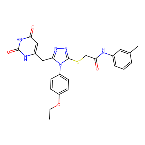 2-((5-((2,6-dioxo-1,2,3,6-tetrahydropyrimidin-4-yl)methyl)-4-(4-ethoxyphenyl)-4H-1,2,4-triazol-3-yl)thio)-N-(m-tolyl)acetamide structure
