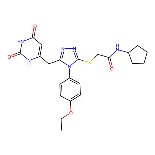 N-cyclopentyl-2-((5-((2,6-dioxo-1,2,3,6-tetrahydropyrimidin-4-yl)methyl)-4-(4-ethoxyphenyl)-4H-1,2,4-triazol-3-yl)thio)acetamide structure