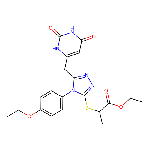 ethyl 2-((5-((2,6-dioxo-1,2,3,6-tetrahydropyrimidin-4-yl)methyl)-4-(4-ethoxyphenyl)-4H-1,2,4-triazol-3-yl)thio)propanoate structure