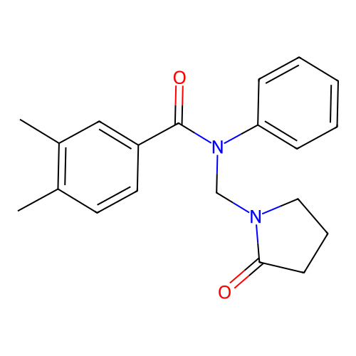 3,4-dimethyl-N-[(2-oxopyrrolidin-1-yl)methyl]-N-phenylbenzamide structure
