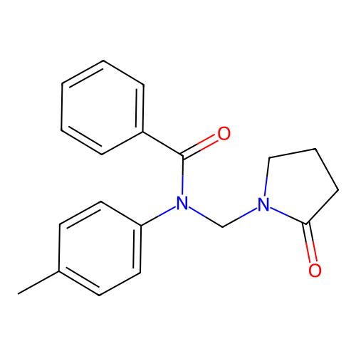 N-(4-methylphenyl)-N-[(2-oxopyrrolidin-1-yl)methyl]benzamide structure
