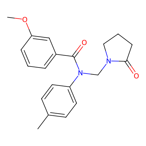 3-methoxy-N-(4-methylphenyl)-N-[(2-oxopyrrolidin-1-yl)methyl]benzamide structure