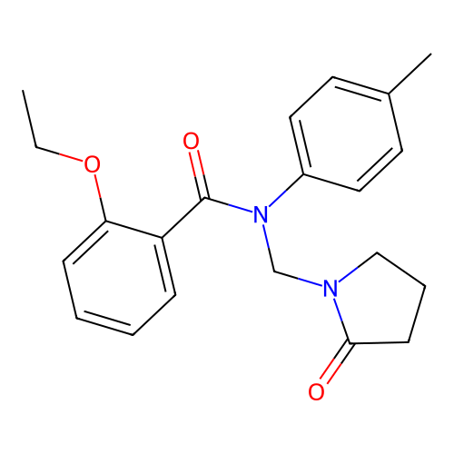 2-ethoxy-N-(4-methylphenyl)-N-[(2-oxopyrrolidin-1-yl)methyl]benzamide structure