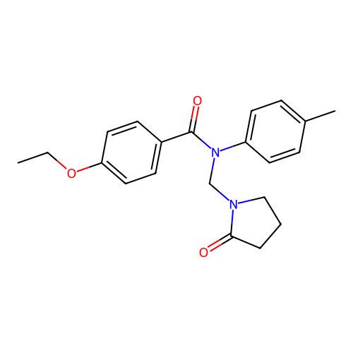 4-ethoxy-N-(4-methylphenyl)-N-[(2-oxopyrrolidin-1-yl)methyl]benzamide structure
