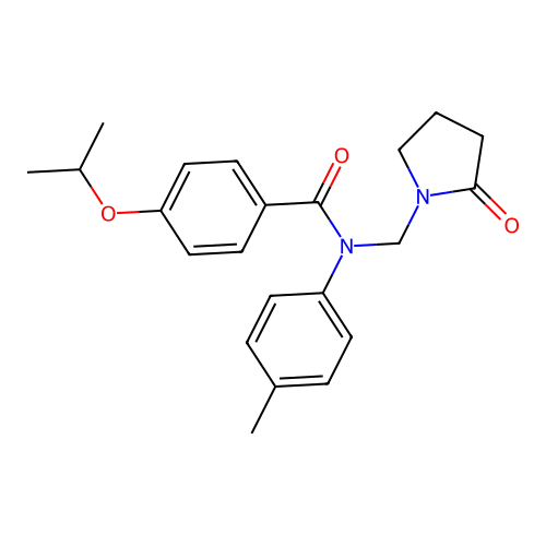 4-isopropoxy-N-((2-oxopyrrolidin-1-yl)methyl)-N-(p-tolyl)benzamide structure