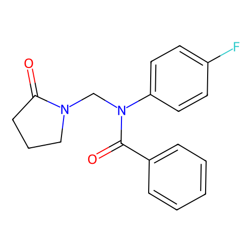 N-(4-fluorophenyl)-N-[(2-oxopyrrolidin-1-yl)methyl]benzamide structure