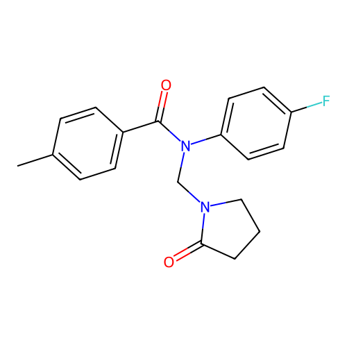 N-(4-fluorophenyl)-4-methyl-N-[(2-oxopyrrolidin-1-yl)methyl]benzamide structure