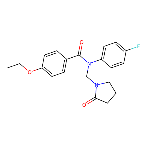 4-ethoxy-N-(4-fluorophenyl)-N-[(2-oxopyrrolidin-1-yl)methyl]benzamide structure