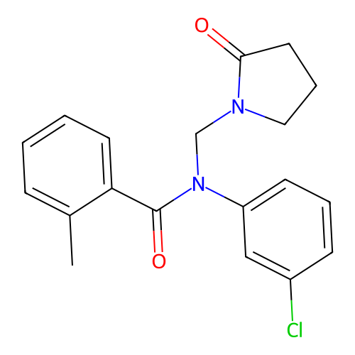 N-(3-chlorophenyl)-2-methyl-N-[(2-oxopyrrolidin-1-yl)methyl]benzamide structure