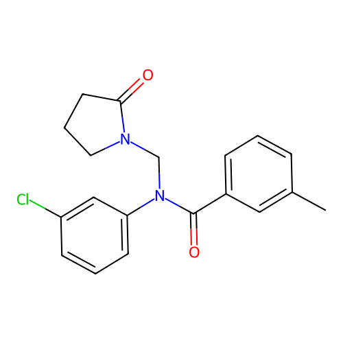 N-(3-chlorophenyl)-3-methyl-N-[(2-oxopyrrolidin-1-yl)methyl]benzamide structure