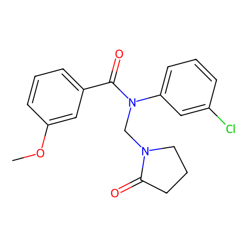 N-(3-chlorophenyl)-3-methoxy-N-[(2-oxopyrrolidin-1-yl)methyl]benzamide structure