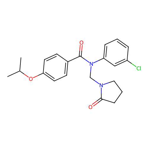 N-(3-chlorophenyl)-4-isopropoxy-N-((2-oxopyrrolidin-1-yl)methyl)benzamide structure