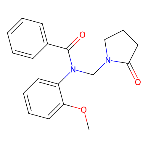 N-(2-methoxyphenyl)-N-[(2-oxopyrrolidin-1-yl)methyl]benzamide structure