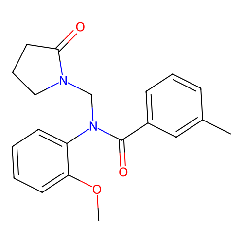 N-(2-methoxyphenyl)-3-methyl-N-[(2-oxopyrrolidin-1-yl)methyl]benzamide structure