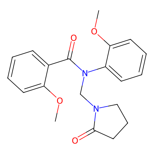 2-methoxy-N-(2-methoxyphenyl)-N-[(2-oxopyrrolidin-1-yl)methyl]benzamide structure