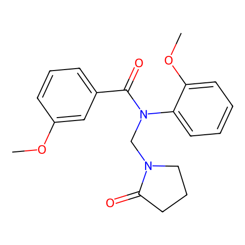 3-methoxy-N-(2-methoxyphenyl)-N-[(2-oxopyrrolidin-1-yl)methyl]benzamide structure