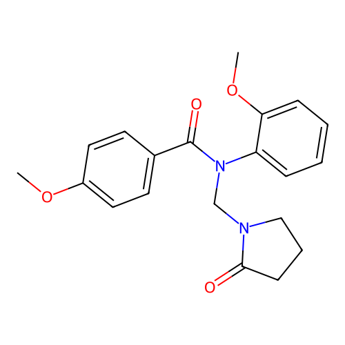 4-methoxy-N-(2-methoxyphenyl)-N-[(2-oxopyrrolidin-1-yl)methyl]benzamide structure