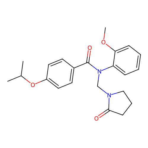 4-isopropoxy-N-(2-methoxyphenyl)-N-((2-oxopyrrolidin-1-yl)methyl)benzamide structure