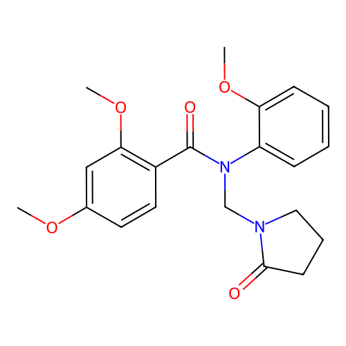 2,4-dimethoxy-N-(2-methoxyphenyl)-N-[(2-oxopyrrolidin-1-yl)methyl]benzamide structure
