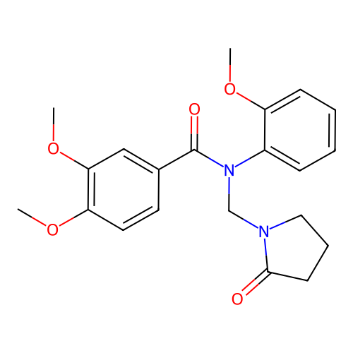 3,4-dimethoxy-N-(2-methoxyphenyl)-N-[(2-oxopyrrolidin-1-yl)methyl]benzamide structure