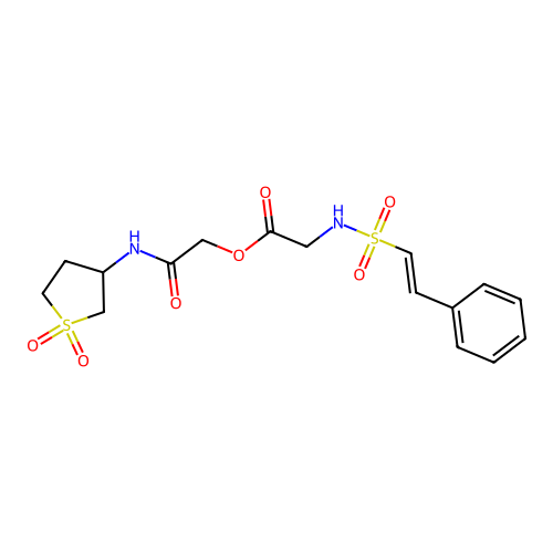 [(1,1-dioxo-1lambda6-thiolan-3-yl)carbamoyl]methyl 2-(2-phenylethenesulfonamido)acetate structure