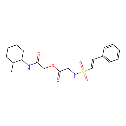 [(2-Methylcyclohexyl)carbamoyl]methyl 2-(2-phenylethenesulfonamido)acetate structure