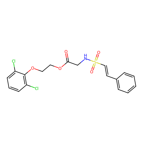 2-(2,6-Dichlorophenoxy)ethyl 2-(2-phenylethenesulfonamido)acetate structure