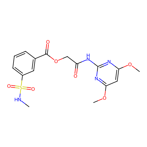 [2-[(4,6-Dimethoxypyrimidin-2-yl)amino]-2-oxoethyl] 3-(methylsulfamoyl)benzoate structure